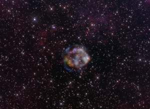 Nearby supernova remnant Cassiopeia A, in X-rays from NuSTAR.